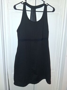 GAPFIT Black Racerback Mini Dress With Mesh Trim